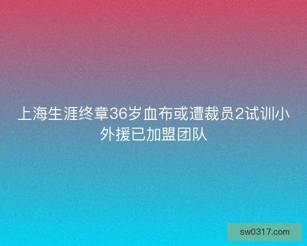 上海生涯终章36岁血布或遭裁员2试训小外援已加盟团队